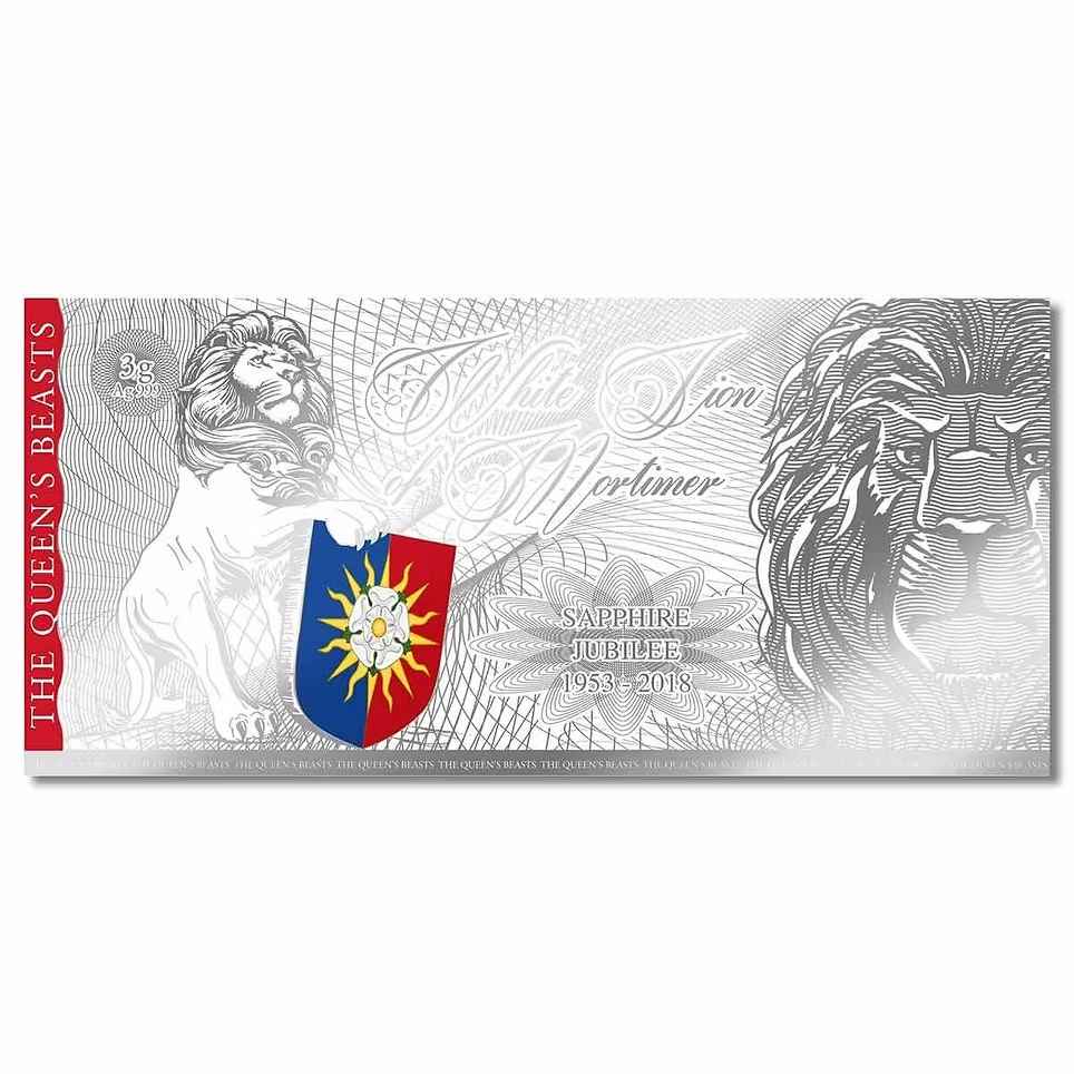 2018 White Lion Mortimer Queens Beasts 3g Silver Note