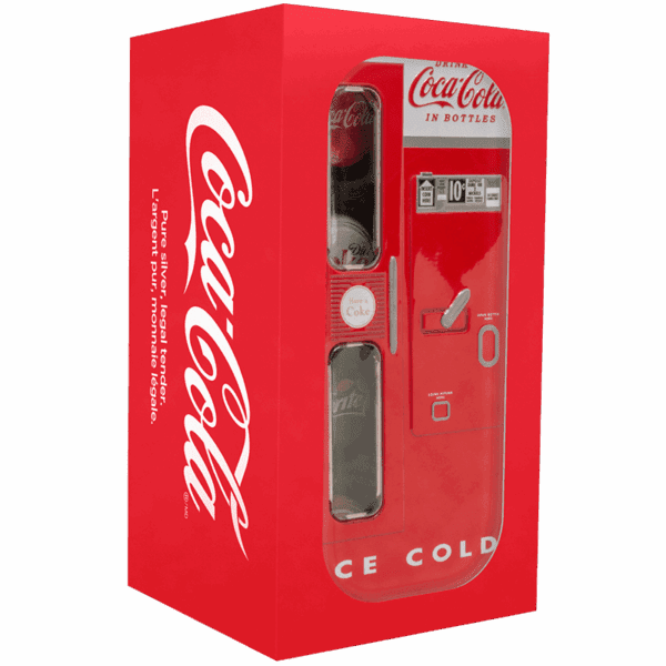 2020 $1 Coca-Cola Vending Machine 6g Silver Four Coin Set - Image 3