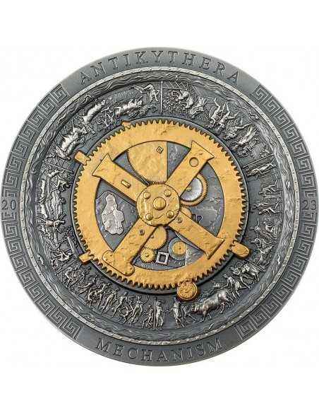 2023 $20 Antikythera Mechanism Archeology & Symbolism 3oz Antiqued Gilded Silver Coin