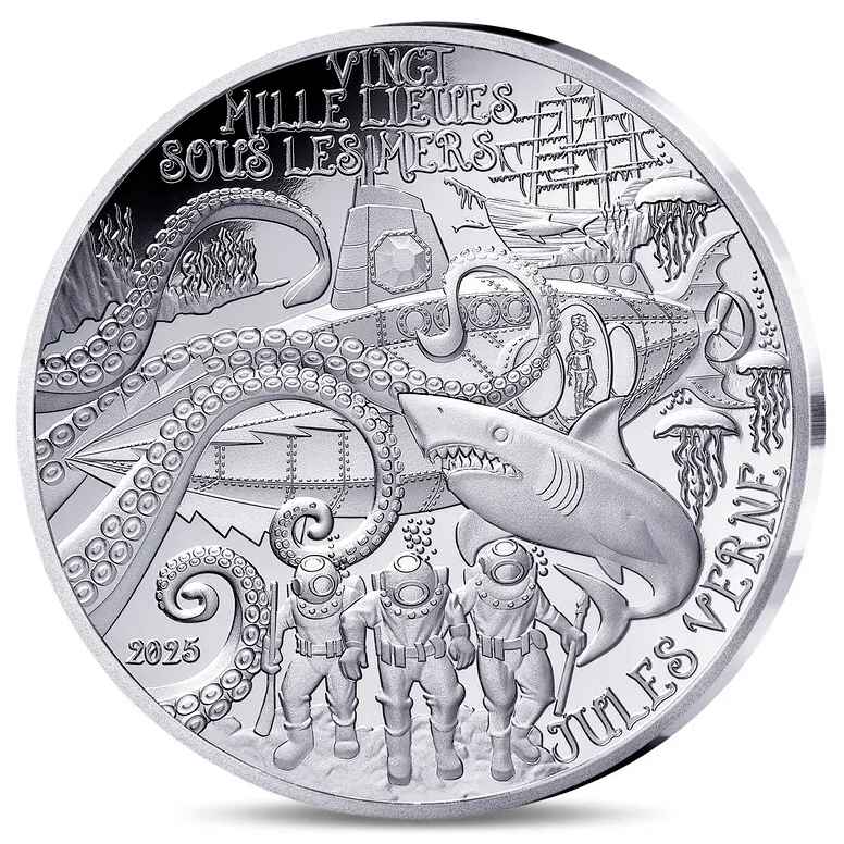 2025 20,000 Leagues Under the Sea Jules Verne 22.2g Proof Silver Coin