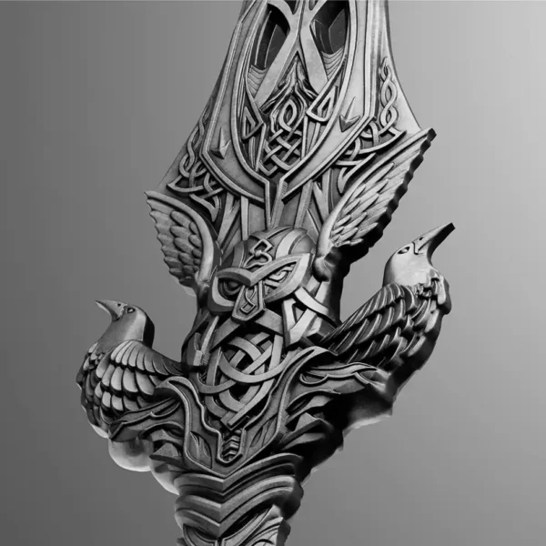 2025 Gungnir (Odin's Spear) 2oz Pure Antiqued Silver Shaped Medal - Image 6