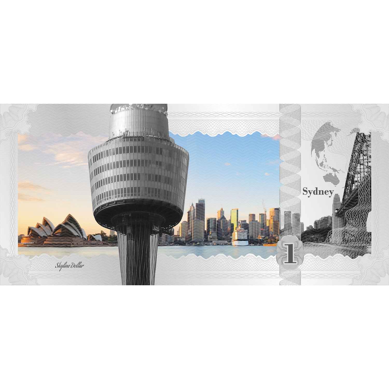 2017 $1 Skyline Dollar Sydney Cook Islands 5g Silver Note