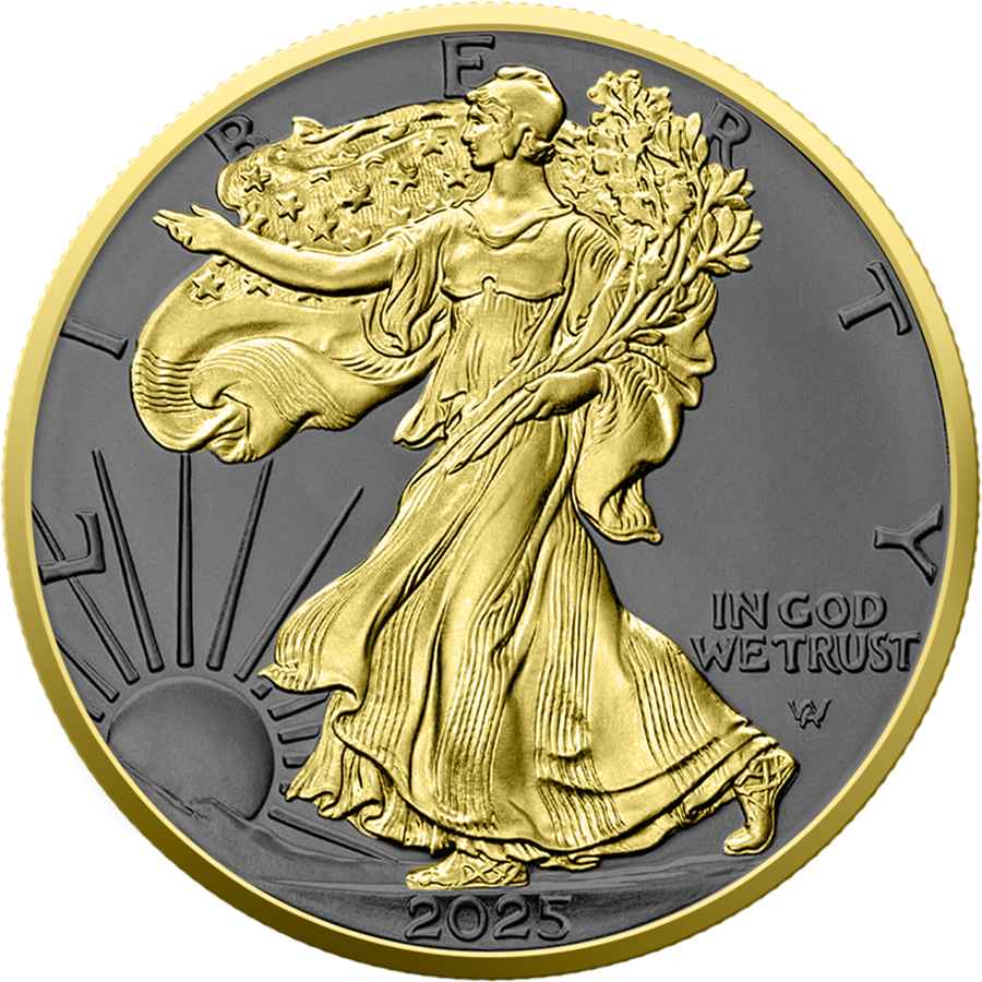 2025 U.S. Eagle Golden Ring Edition 1oz Silver Coin