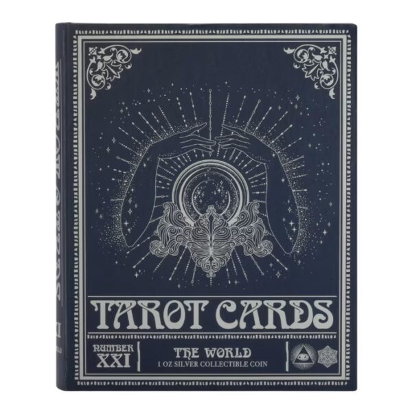2025 $1 The World Tarot Card XXI 1oz Silver Colorized Proof Niue Coin - Image 4