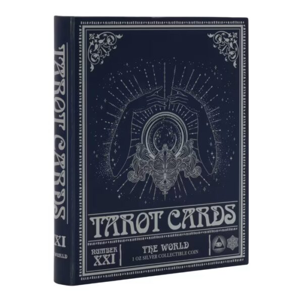 2025 $1 The World Tarot Card XXI 1oz Silver Colorized Proof Niue Coin - Image 5