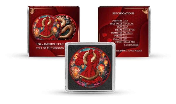 2025 Year of the Wooden Snake – USA American Eagle 1oz Silver Coin - Image 4