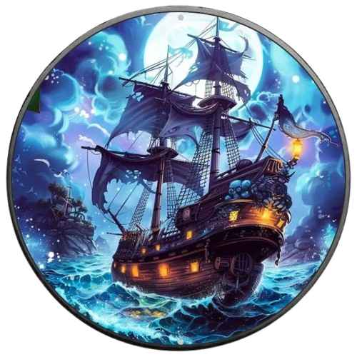 2024 $1 Shadow Ship Masters Of The Seas American Eagle 1oz Silver Coin - Reverse