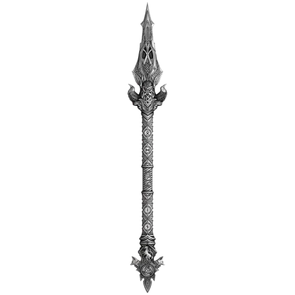 2025 Gungnir (Odin's Spear) 2oz Pure Antiqued Silver Shaped Medal - Image 8