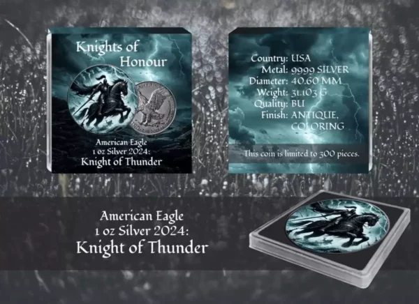 2024 Knight of Thunder Knights of Honour 1oz Silver Eagle Coin - Image 2