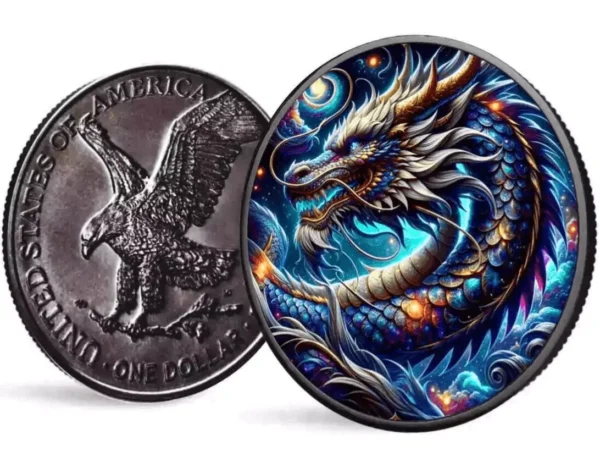 2024 Dragon of Ice 1oz Silver Colouried American Eagle Coin - Image 3