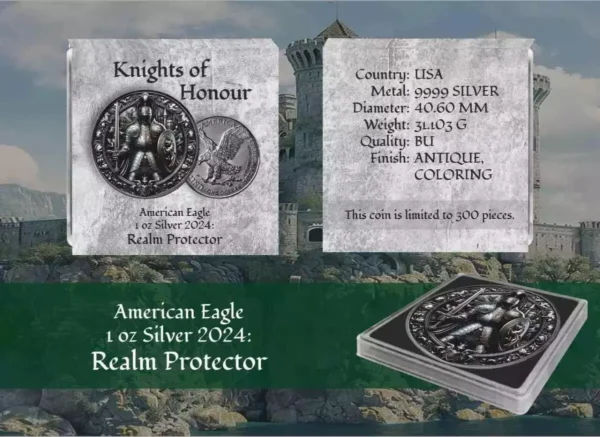 2024 Realm Protector Knights of Honour 1oz Silver Eagle Coin - Image 2