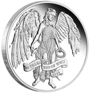 2025 80th Anniversary End of WWII Winged Victory 1oz Silver Proof Coin
