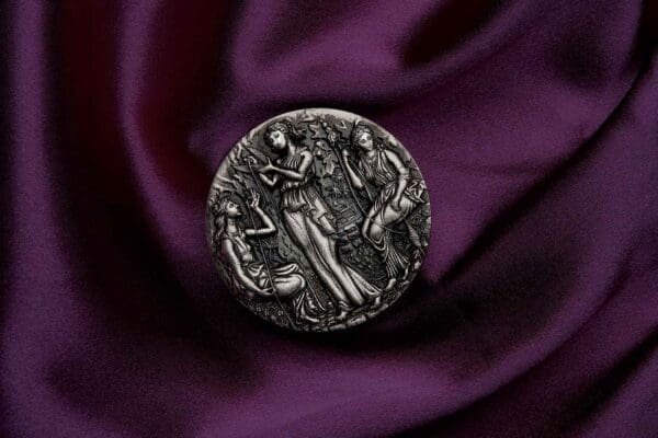 2025 The Fates - The Moirai 2oz Silver Antiqued Coin - Image 6