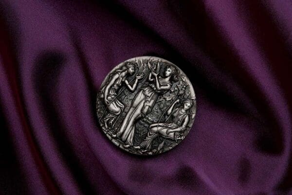2025 The Fates - The Moirai 2oz Silver Antiqued Coin - Image 8