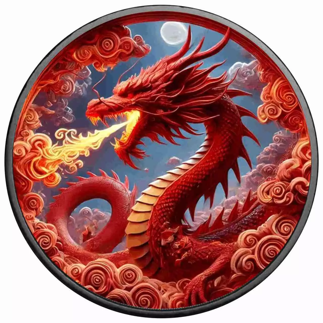 2024 Dragon of Fire 1oz Silver American Eagle Coin