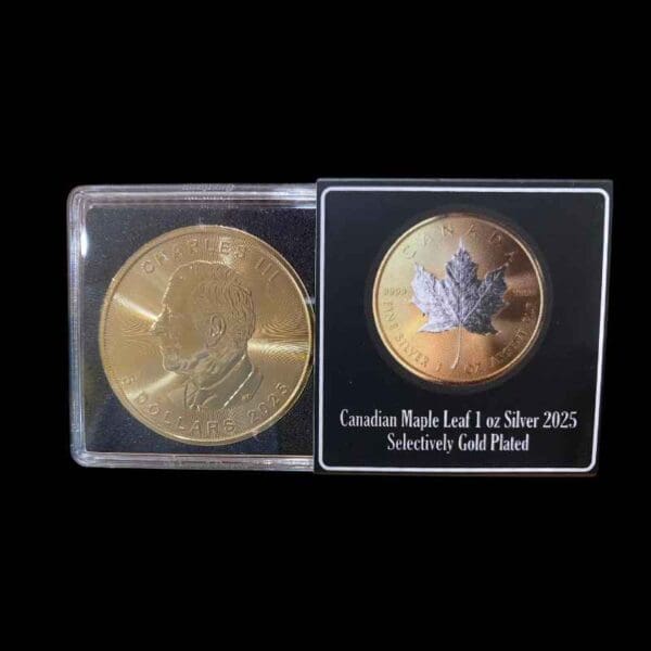 2025 1oz Maple Leaf Silver Gilded Coin - Image 3