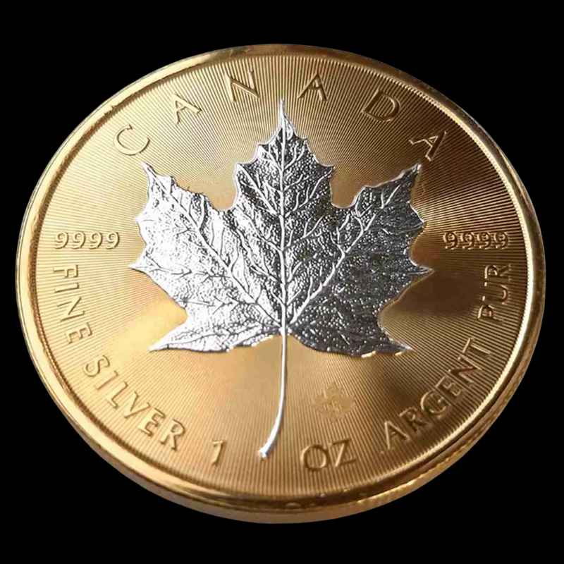 2025 1oz Maple Leaf Silver Gilded Coin