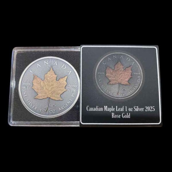 2025 1oz Maple Leaf Silver Rose Gilded Antiqued Coin - Image 2