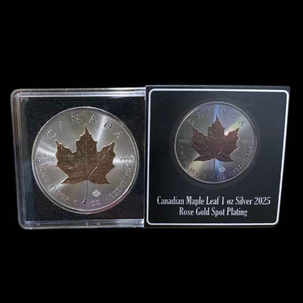 2025 1oz Maple Leaf Silver Rose Gilded Coin - Image 2
