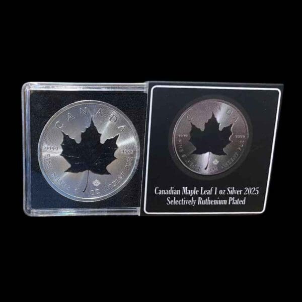 2025 1oz Maple Leaf Silver Ruthenium Plated Coin - Image 2
