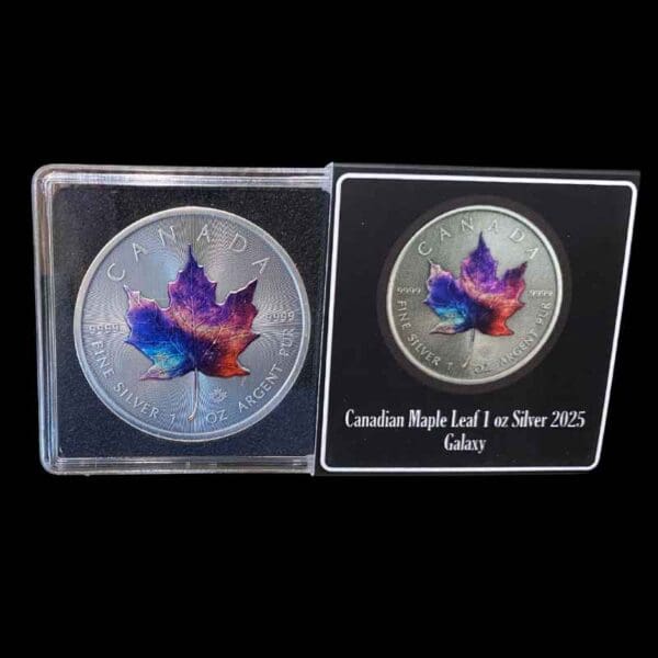 2025 Galaxy 1oz Maple Leaf Silver Coloured Coin - Image 2