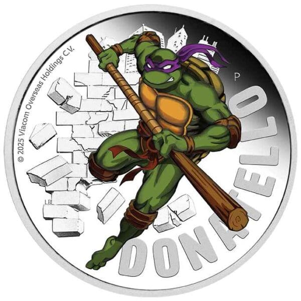 2025 $1 Teenage Mutant Ninja Turtles Donatello 1oz Silver Proof Coloured Coin