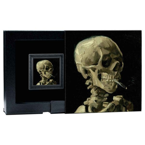 2025 $1 Skull Of A Skeleton With Burning Cigarette 1oz Silver Proof Coin - Image 2