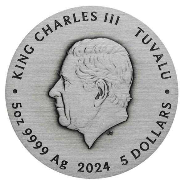 2024 $5 Universe Starry Sky and Planets Antiqued Coloured 5oz Silver Coin - Image 5