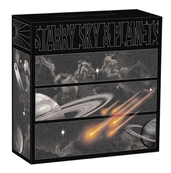 2024 $5 Universe Starry Sky and Planets Antiqued Coloured 5oz Silver Coin - Image 3