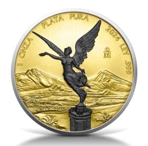 2024 Mexico Libertad Black Platinum and Gold 1oz Silver Coin