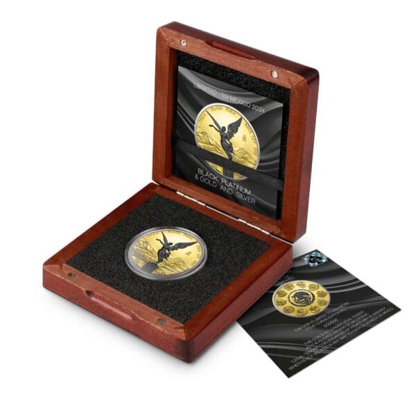 2024 Mexico Libertad Black Platinum and Gold 1oz Silver Coin - Image 4