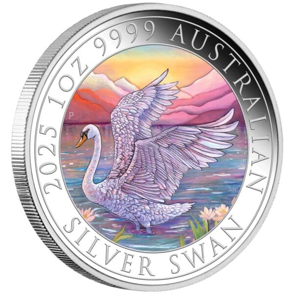 2025 $2 Australian Swan 1oz Silver Coloured Coin - Image 2