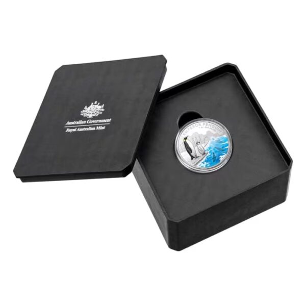 2023 $5 Emperor Penguin - Antarctic Territory 1oz Coloured Silver Proof Coin - Image 3
