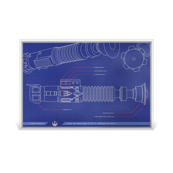 2025 $2 Star Wars™ Luke Skywalker's Lightsaber™ Blueprint 1oz Silver Foil - Image 3