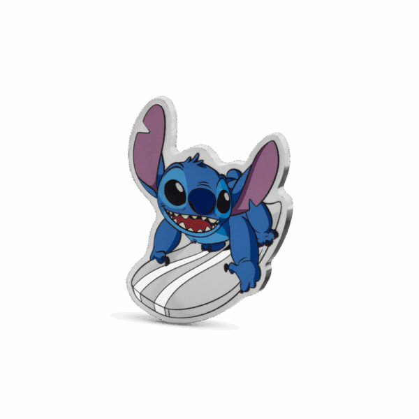 2025 $2 Disney Stitch - Surf's Up 1oz Niue Silver Coin - Image 2