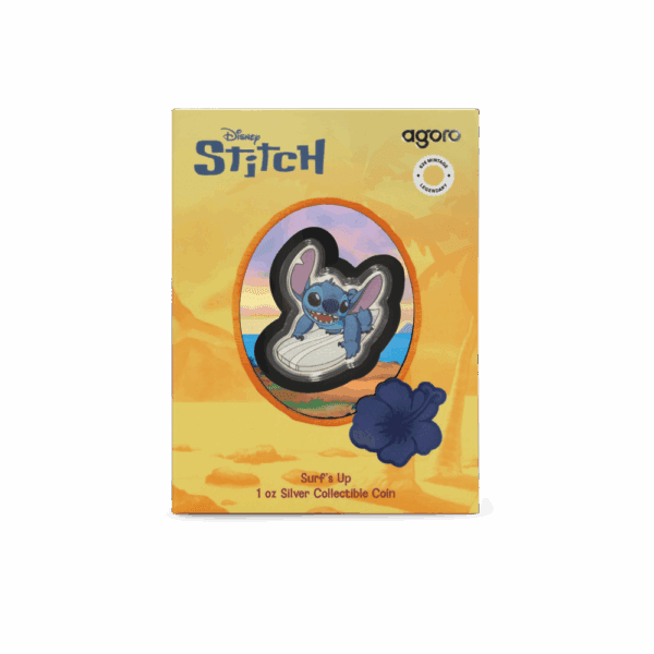 2025 $2 Disney Stitch - Surf's Up 1oz Niue Silver Coin - Image 4