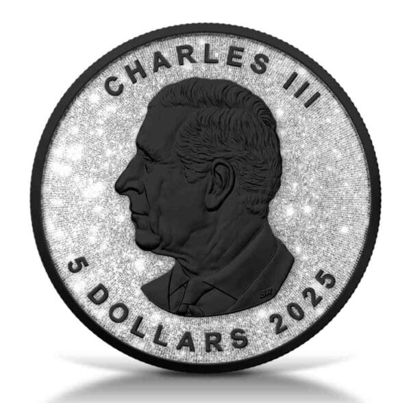 2025 Diamond Dust & Black Platinum 1oz Silver Maple Leaf Coin - Image 2