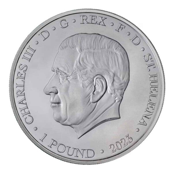 2023 £1 Trade Dollar St Helena .999 1oz Silver Coin - Image 2
