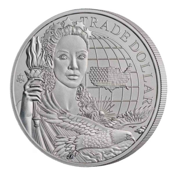 2023 £1 Trade Dollar St Helena .999 1oz Silver Coin