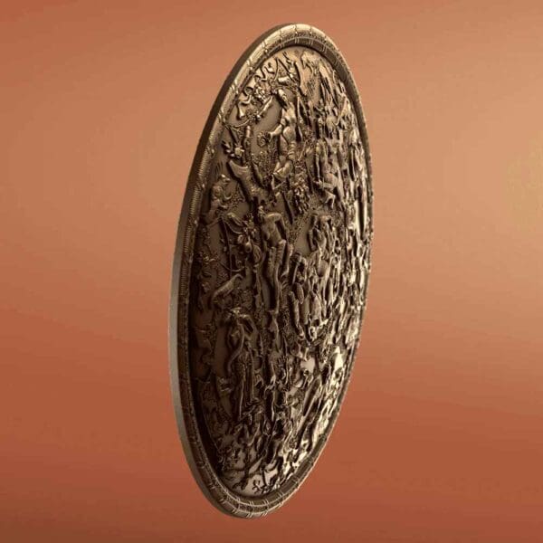 2025 $5 Ghisi Shield 2oz Silver Antiqued High Relief Niue Coin - Image 10