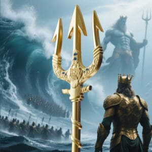 2025 Poseidon Trident 2oz .999 Fine Silver Gilded Coin