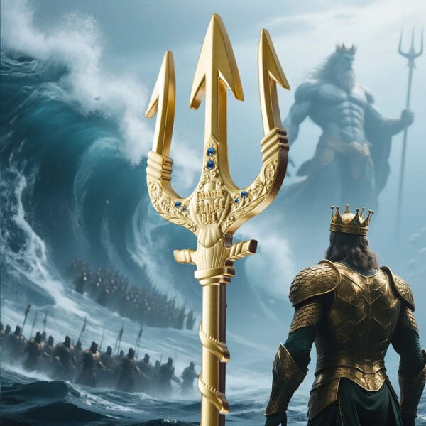 2025 Poseidon Trident 2oz .999 Fine Silver Gilded Coin
