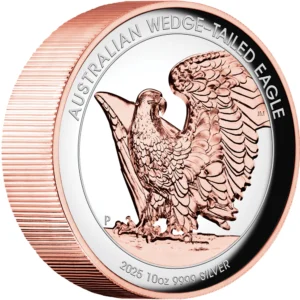 2025 $10 Wedge-Tailed Eagle 10oz Silver Proof Rose Gilded UHR Coin
