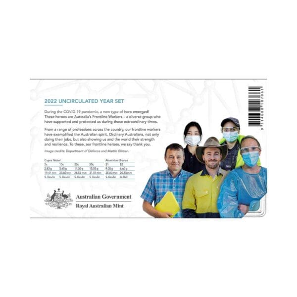 2022 Australia Frontline Workers 6-Coin Mint Coin Set - Image 5