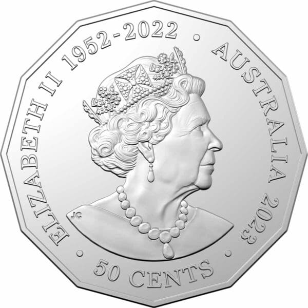 2023 50c Antarctic Territory - Humpback Whale Coloured Uncirculated Coin - Image 2