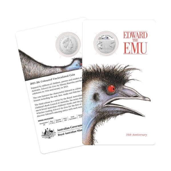 2023 20c Edward the Emu 35th Anniversary Colour Uncirculated Coin