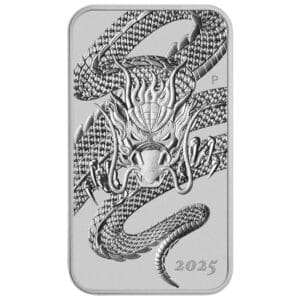 2025 $1 Perth Mint 1oz Silver Dragon Rectangular Bar