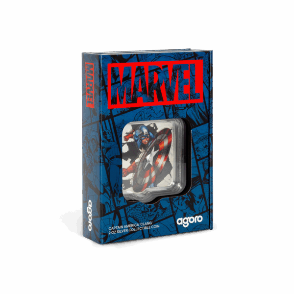 2025 $3 Marvel – Captain America 'Clang' 2oz Silver Niue Coin - Image 5