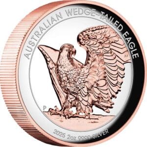 2025 $2 Wedge-tailed Eagle 2oz Silver Rose Gilded Proof Coin