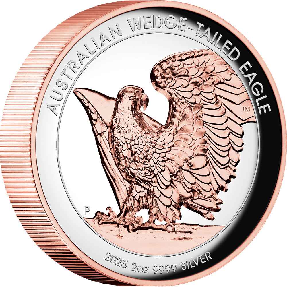 2025 $2 Wedge-tailed Eagle 2oz Silver Rose Gilded Proof Coin